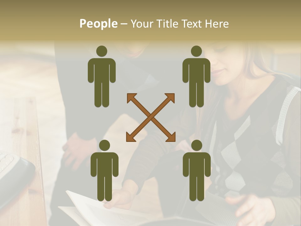 Woman Showing Work To Man PowerPoint Template