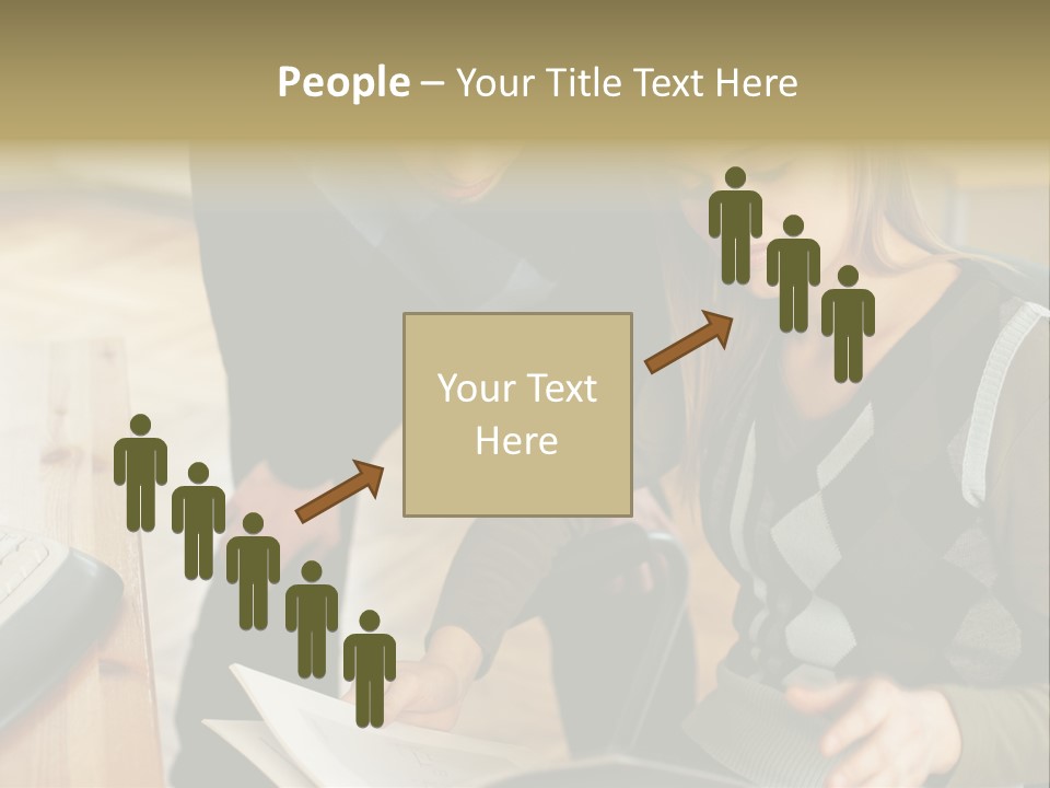 Woman Showing Work To Man PowerPoint Template