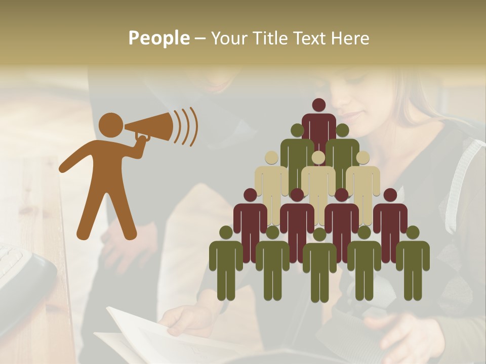 Woman Showing Work To Man PowerPoint Template