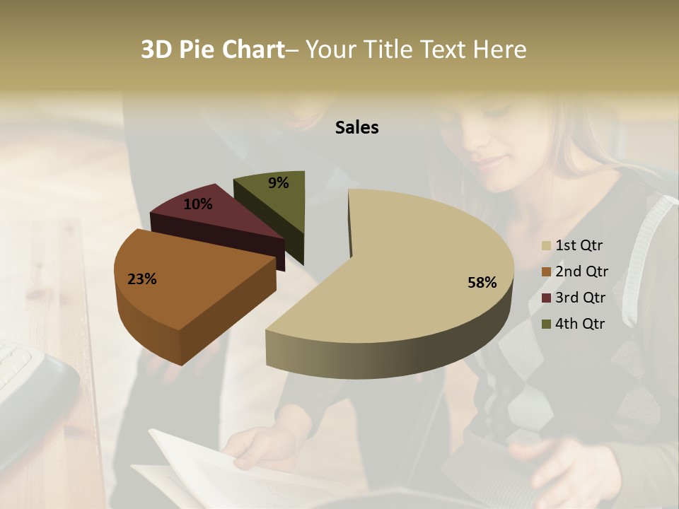 Woman Showing Work To Man PowerPoint Template