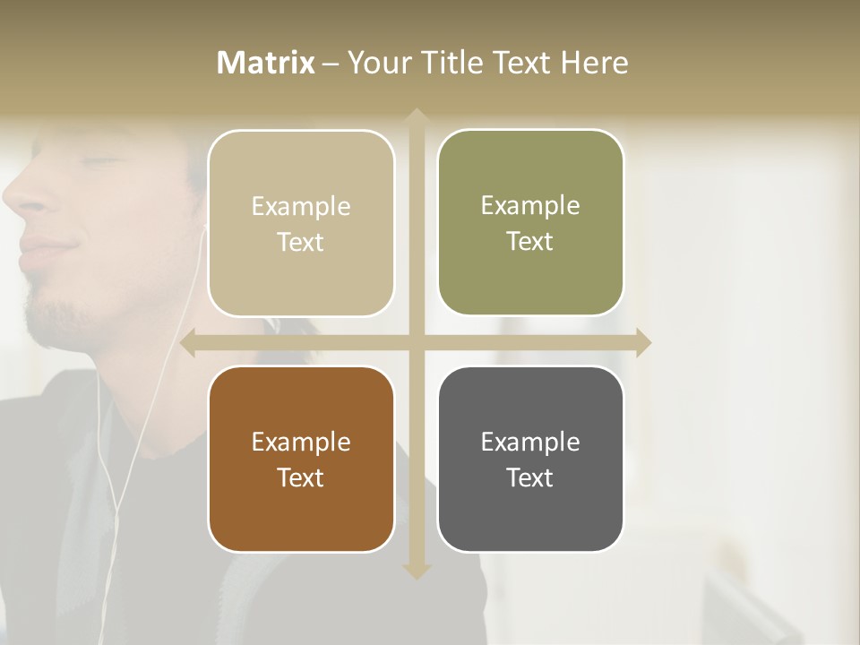 Man Enjoying His Music PowerPoint Template