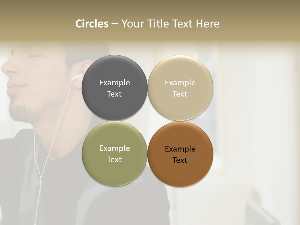 Man Enjoying His Music PowerPoint Template