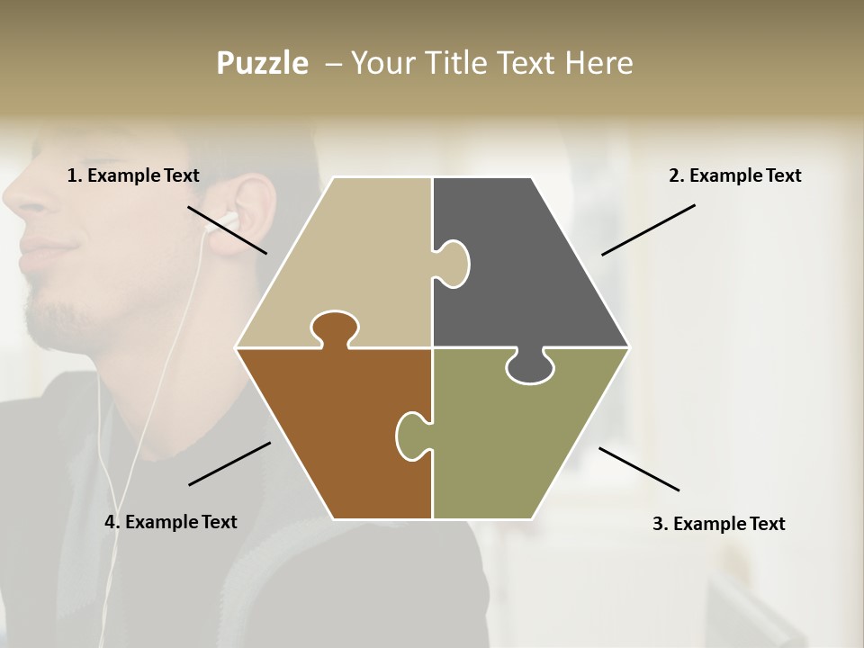 Man Enjoying His Music PowerPoint Template