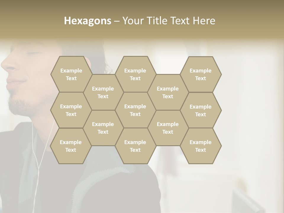 Man Enjoying His Music PowerPoint Template