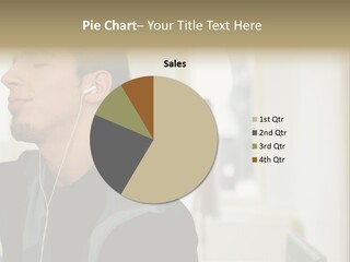 Man Enjoying His Music PowerPoint Template