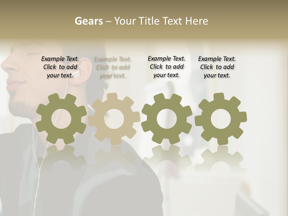 Man Enjoying His Music PowerPoint Template