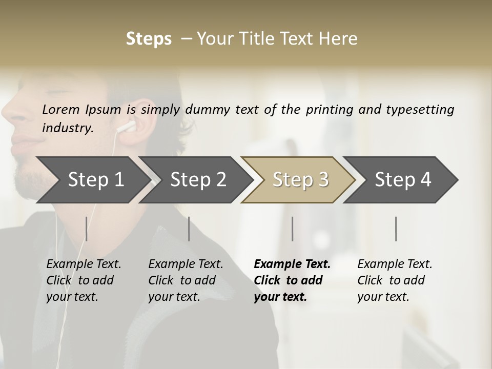 Man Enjoying His Music PowerPoint Template