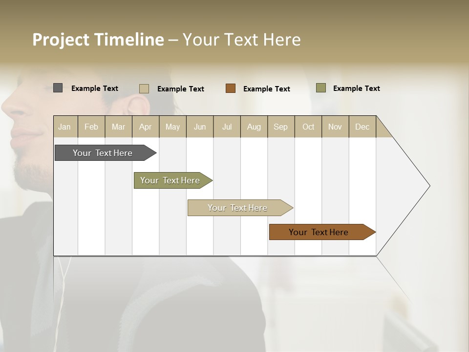 Man Enjoying His Music PowerPoint Template