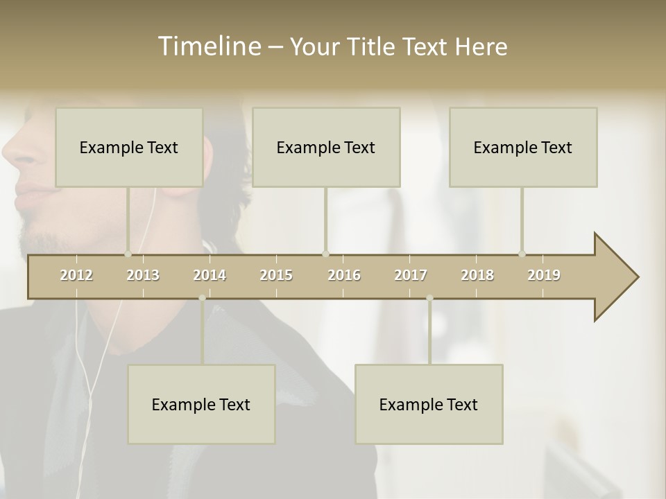 Man Enjoying His Music PowerPoint Template