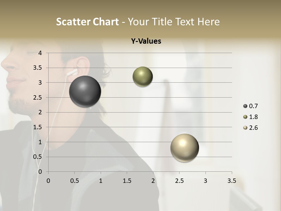 Man Enjoying His Music PowerPoint Template