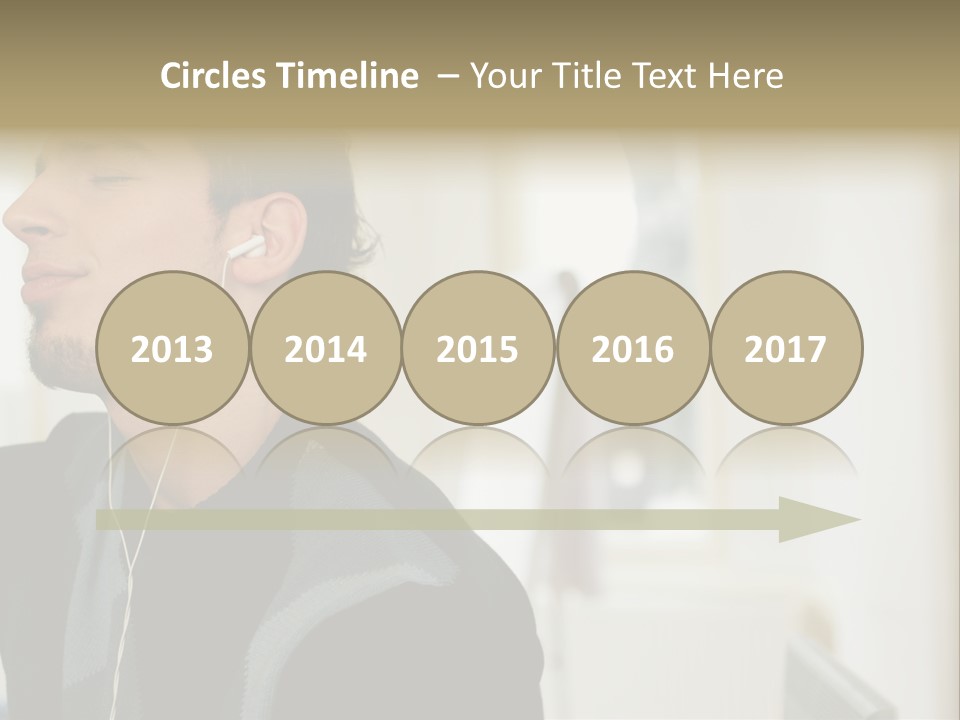 Man Enjoying His Music PowerPoint Template