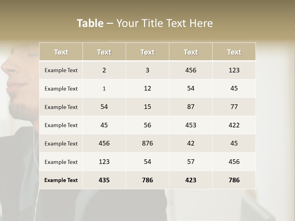 Man Enjoying His Music PowerPoint Template