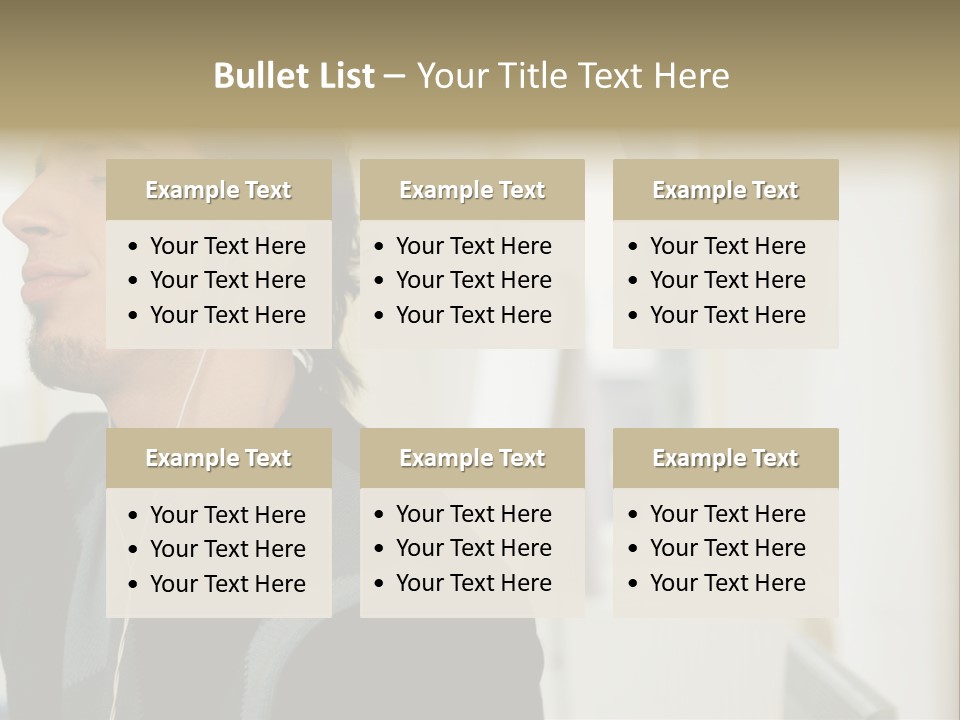 Man Enjoying His Music PowerPoint Template