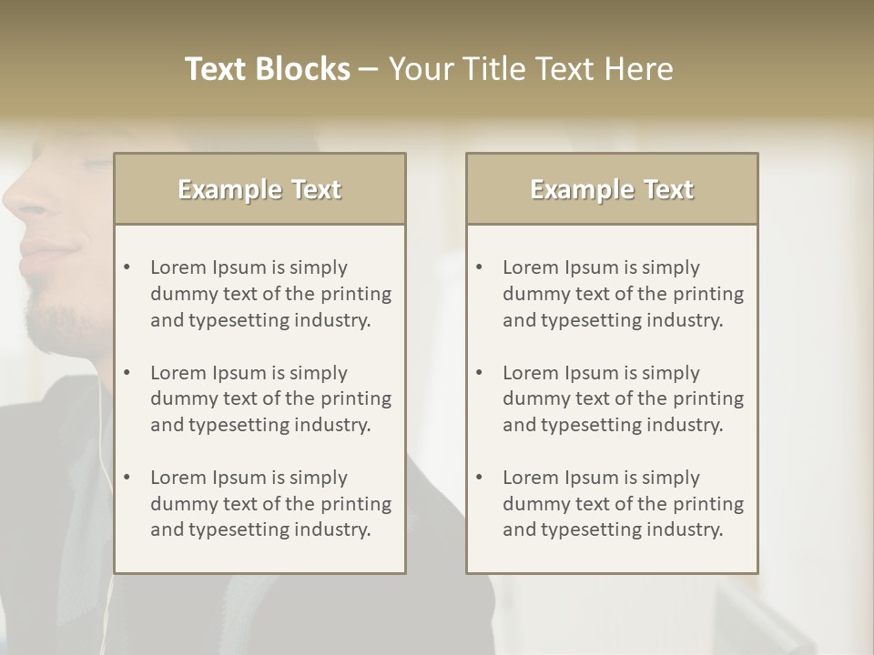 Man Enjoying His Music PowerPoint Template