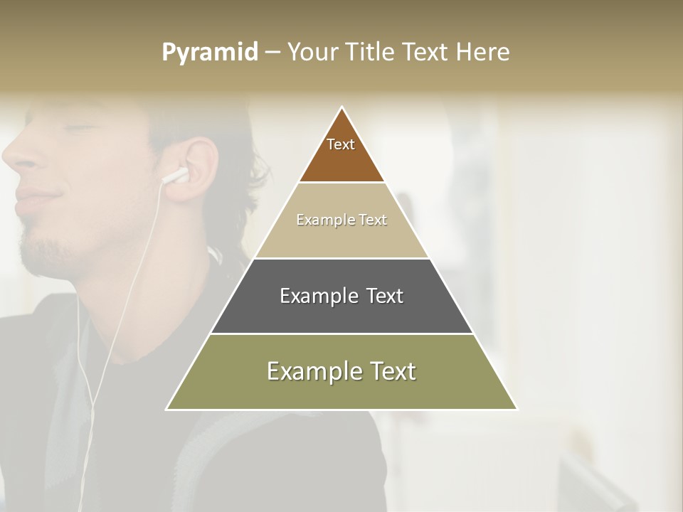 Man Enjoying His Music PowerPoint Template