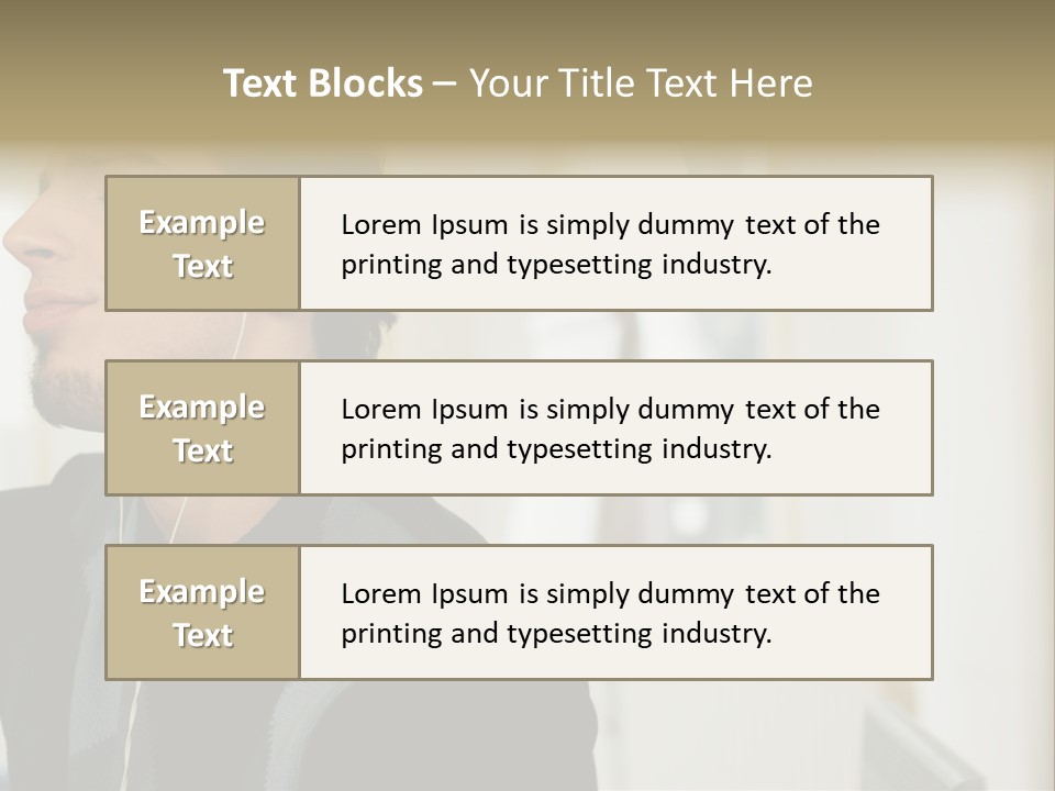 Man Enjoying His Music PowerPoint Template