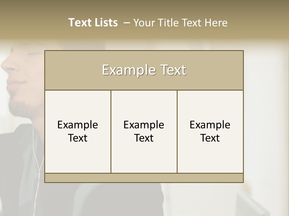 Man Enjoying His Music PowerPoint Template