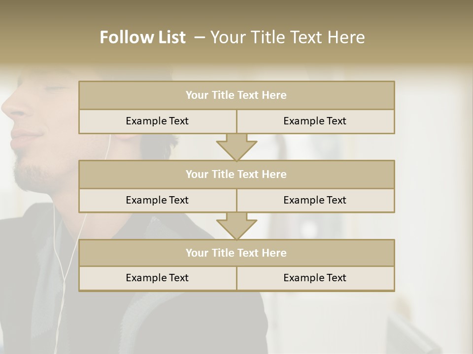 Man Enjoying His Music PowerPoint Template