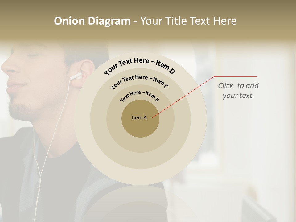 Man Enjoying His Music PowerPoint Template