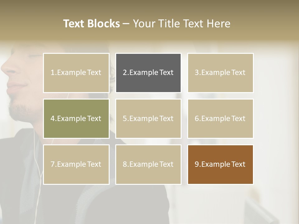 Man Enjoying His Music PowerPoint Template