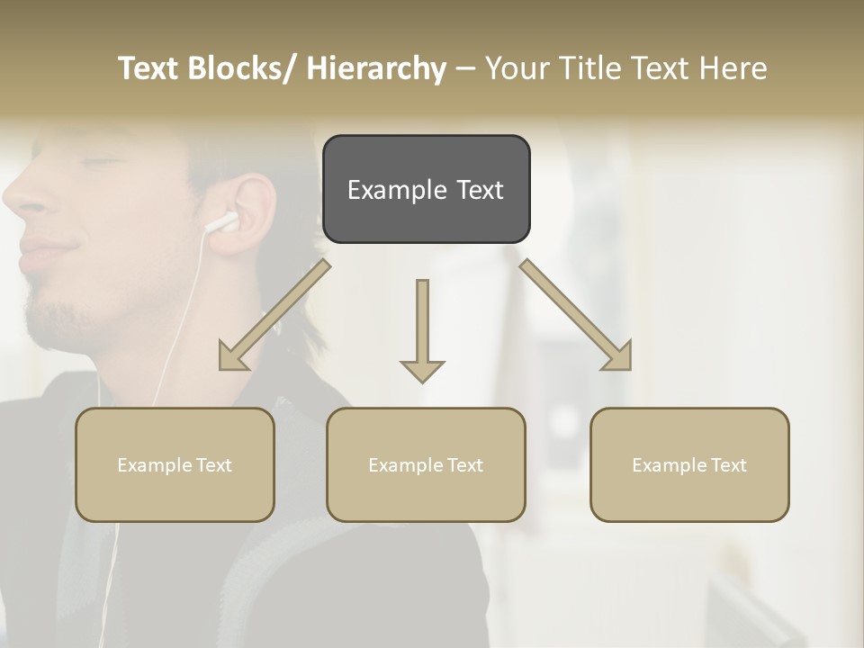 Man Enjoying His Music PowerPoint Template
