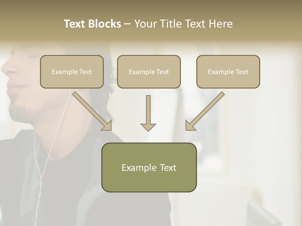 Man Enjoying His Music PowerPoint Template