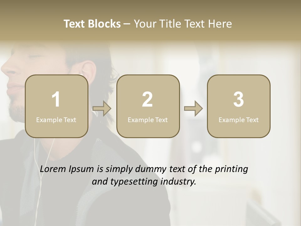 Man Enjoying His Music PowerPoint Template