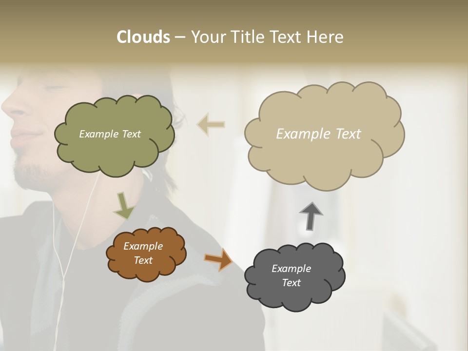 Man Enjoying His Music PowerPoint Template
