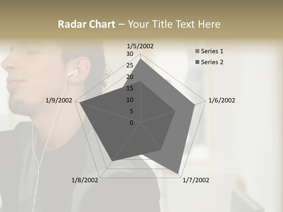 Man Enjoying His Music PowerPoint Template