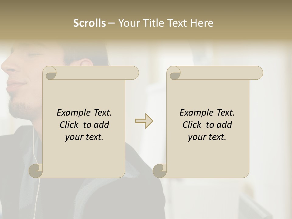 Man Enjoying His Music PowerPoint Template