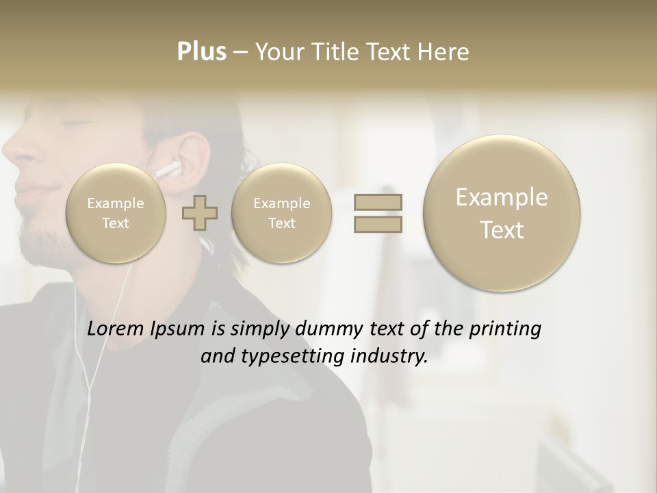 Man Enjoying His Music PowerPoint Template