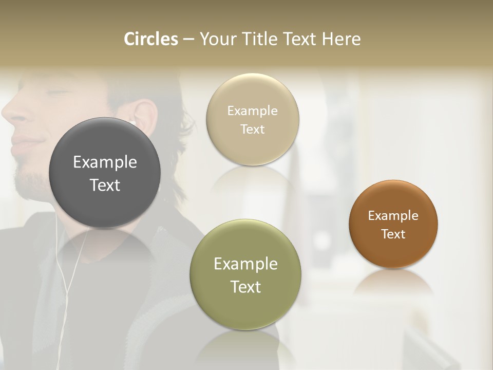 Man Enjoying His Music PowerPoint Template