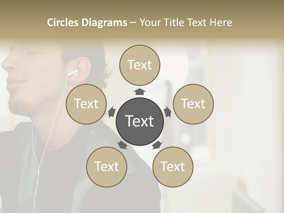 Man Enjoying His Music PowerPoint Template