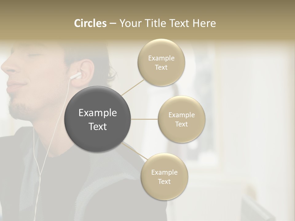 Man Enjoying His Music PowerPoint Template