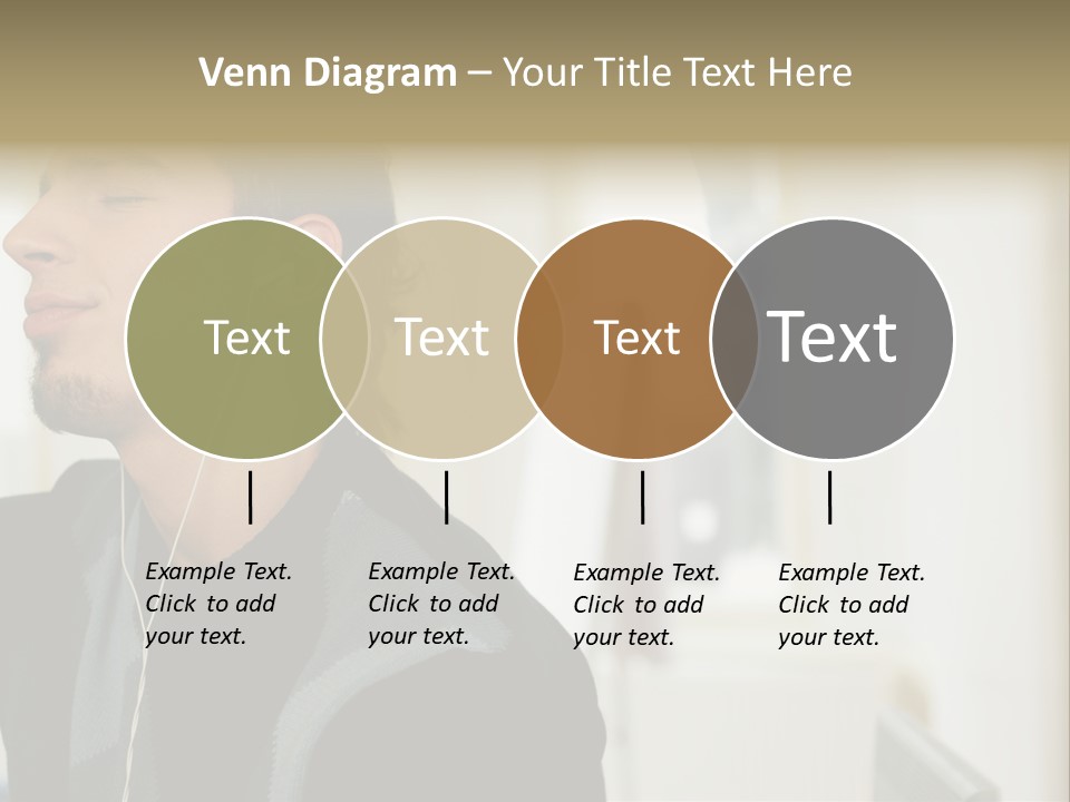 Man Enjoying His Music PowerPoint Template