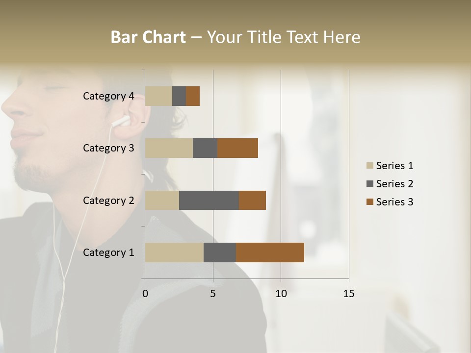 Man Enjoying His Music PowerPoint Template