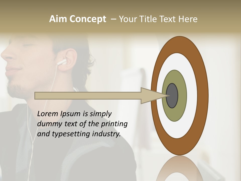 Man Enjoying His Music PowerPoint Template