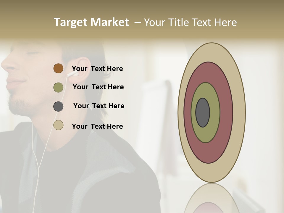 Man Enjoying His Music PowerPoint Template