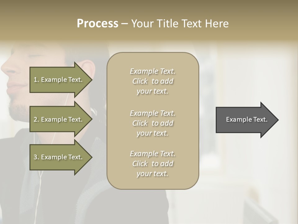 Man Enjoying His Music PowerPoint Template