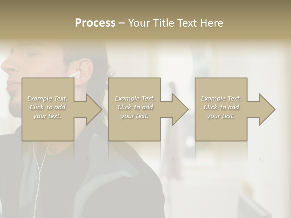 Man Enjoying His Music PowerPoint Template