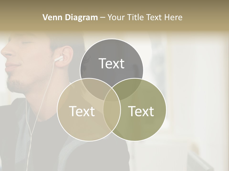 Man Enjoying His Music PowerPoint Template