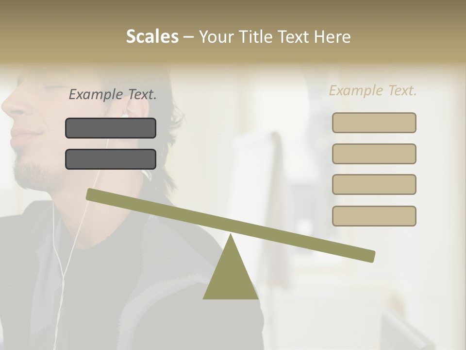 Man Enjoying His Music PowerPoint Template