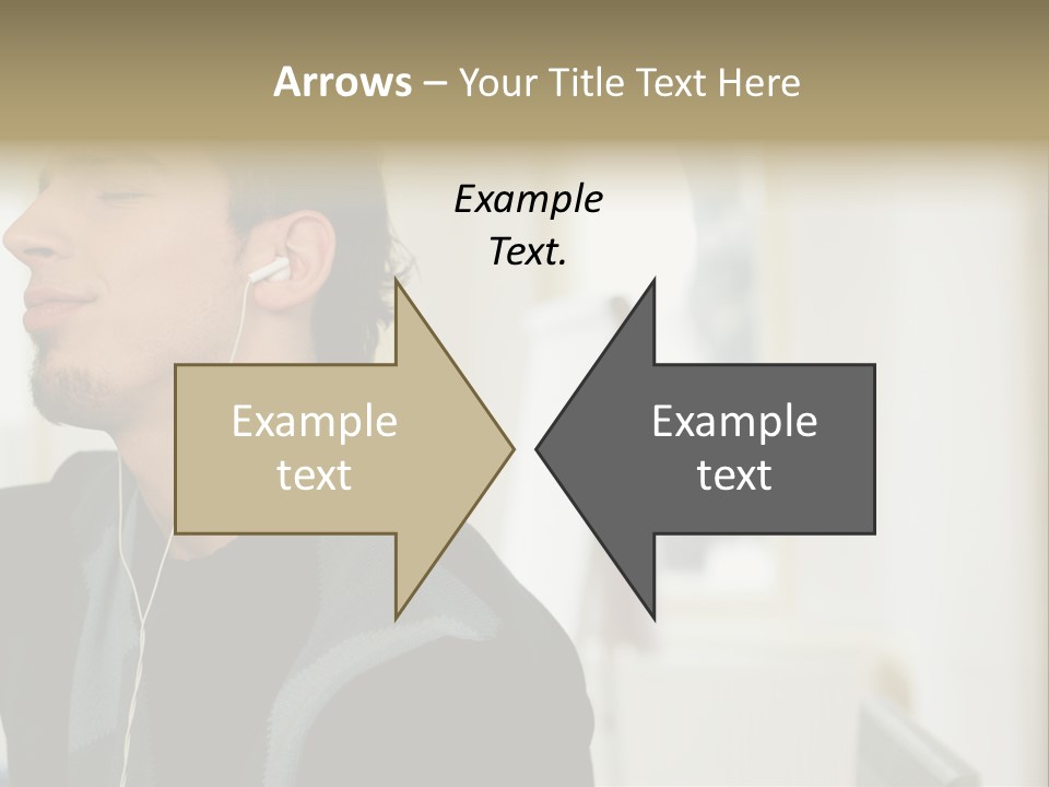 Man Enjoying His Music PowerPoint Template