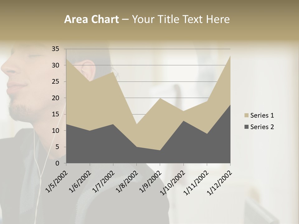 Man Enjoying His Music PowerPoint Template