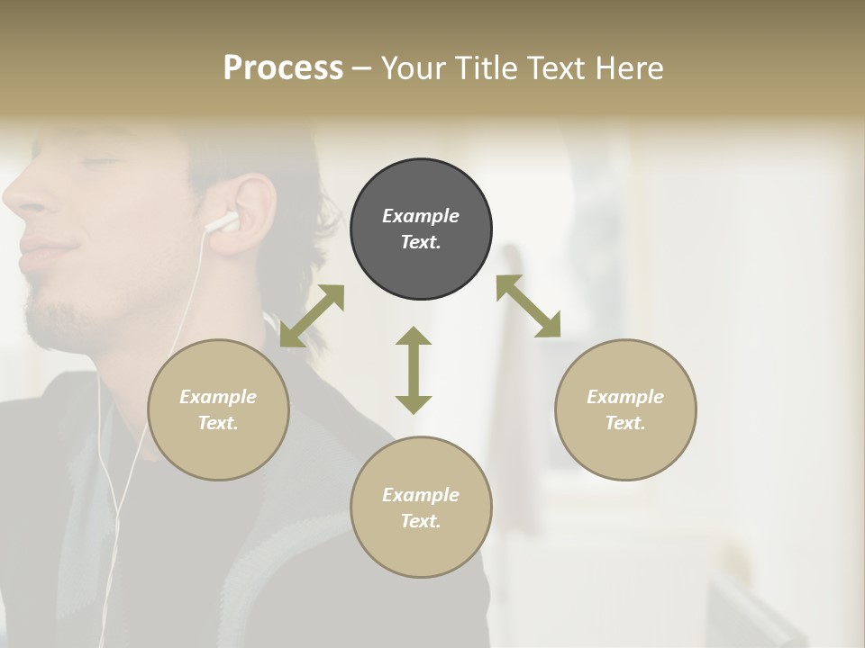 Man Enjoying His Music PowerPoint Template