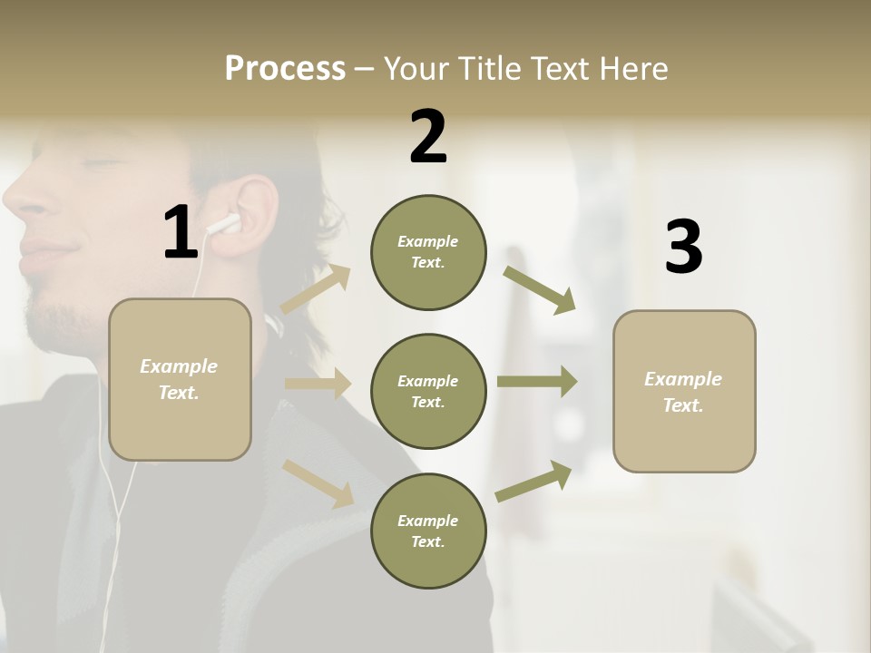 Man Enjoying His Music PowerPoint Template
