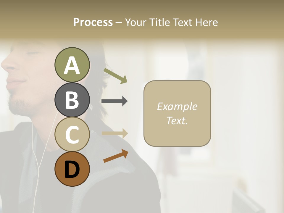 Man Enjoying His Music PowerPoint Template