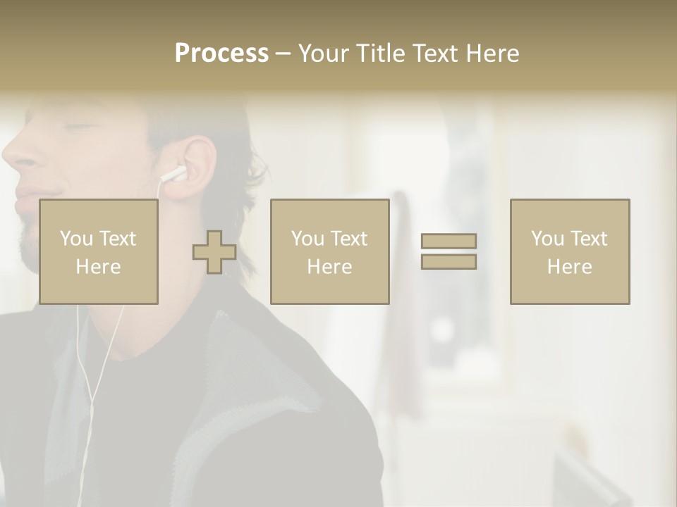 Man Enjoying His Music PowerPoint Template