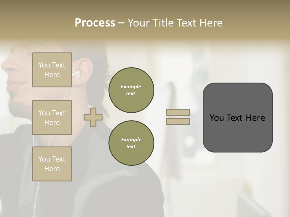 Man Enjoying His Music PowerPoint Template