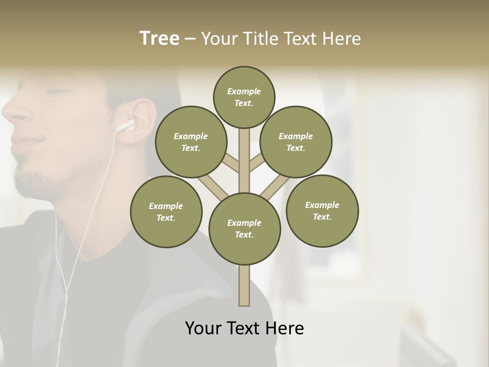 Man Enjoying His Music PowerPoint Template